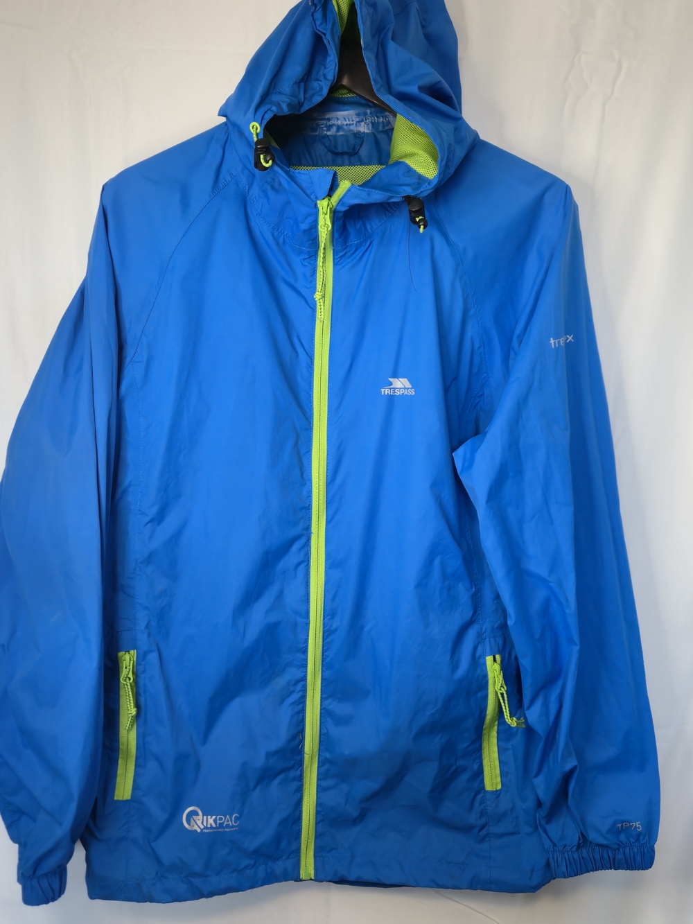 Trespass Windbreaker Jacket Mens Blue Full Zip Outdoor IKPAC Polyester M 0640